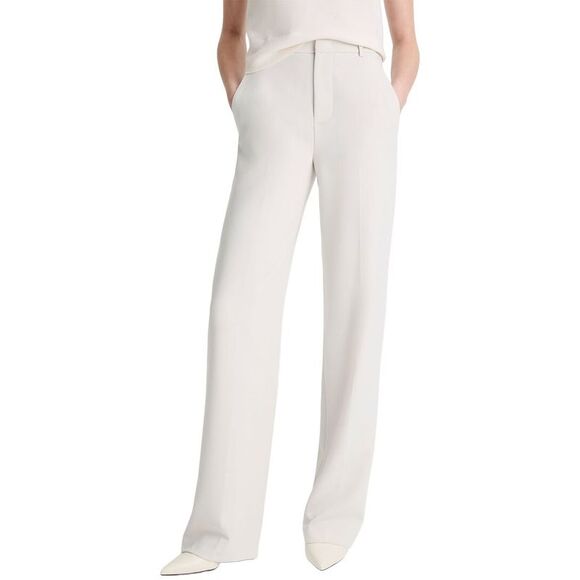 Vince Pants - Vince Womens  High Rise Tailored Straight Leg Trouser, White